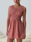 Princess Polly Winxie Shirred Sleeveless Minidress In Red Gingham