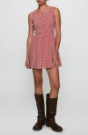 Princess Polly Winxie Shirred Sleeveless Minidress In Red