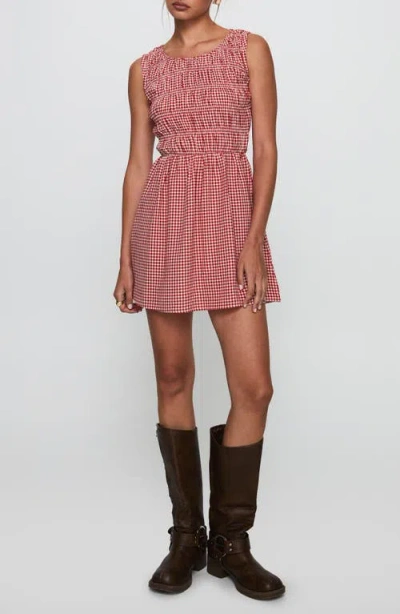 Princess Polly Winxie Shirred Sleeveless Minidress In Red