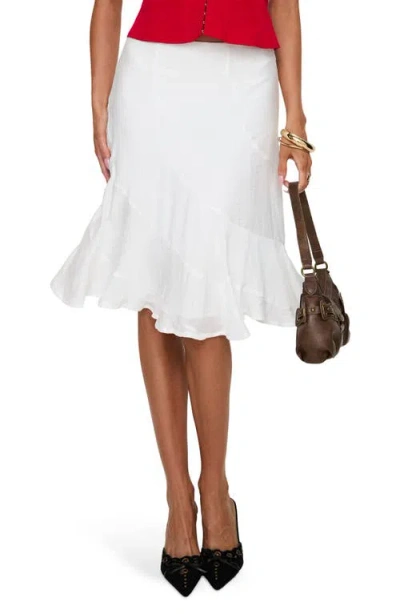 Princess Polly With Kindness Asymmetric Hem Midi Skirt In White