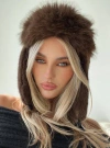 Princess Polly Woolfe Fluffy Hat In Brown