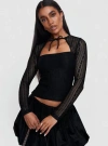 Princess Polly Worth My Time Tie Neck Cut Out Top In Black