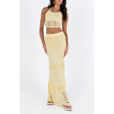 Princess Polly Xander Two-piece Halter Top & Maxi Skirt Set In Yellow