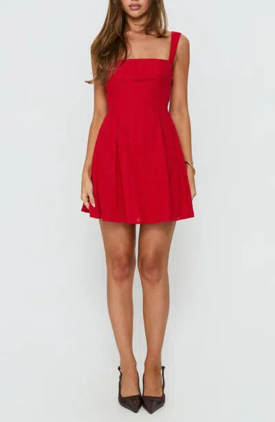 Princess Polly Xanthus Embroidered Minidress In Red