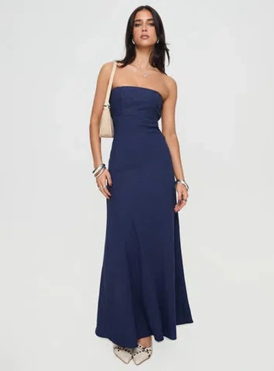 Princess Polly Yahir Strapless Maxi Dress In Navy