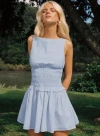 Princess Polly Yennifer Smocked Mini Sundress In Blue / White