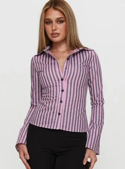Princess Polly You Hear Me Long Sleeve Top In Pink Stripe