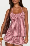 Princess Polly Your Everything Stripe Organic Cotton Halter Top In Pink