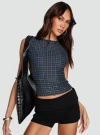 Princess Polly Your Main One Top In Navy Check