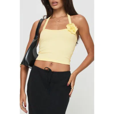 Princess Polly You've Got The Love Rosette Halter Top In Yellow