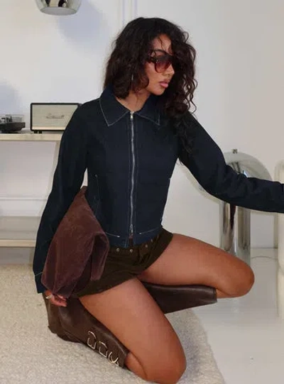 Princess Polly Yuritzi Denim Jacket In Black