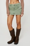 Princess Polly Zakai Denim Cargo Miniskirt In Green