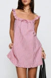 Princess Polly Zalina Stripe Babydoll Minidress In Pink