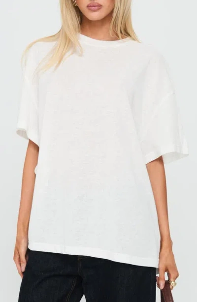 Princess Polly Zaydee Oversize Cotton Blend T-shirt In White