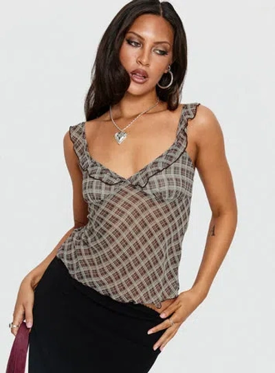 Princess Polly Zayliah Frill Camisole In Gray