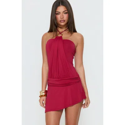 Princess Polly Zenn Ring Detail Halter Romper In Red