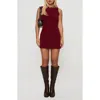 Princess Polly Zimmie Sleeveless Stretch Cotton Minidress In Burgundy