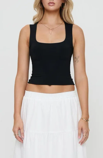 Princess Polly Zoe Crop Tank In Black