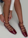 Princess Polly Zumma Flats Patent In Cherry