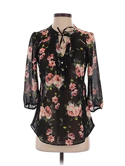 Pre-owned Princess Vera Wang 3/4 Sleeve Blouse In Black