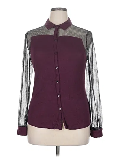 Pre-owned Princess Vera Wang Long Sleeve Blouse In Burgundy