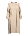Princess Woman Midi Dress Beige Size 2 Linen In Beige