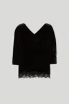 Princesse Lodo Maglia Velluto Nera In Nero