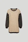 Princesse Lodo Maglione Oversize Beige A Pois Neri In Beige