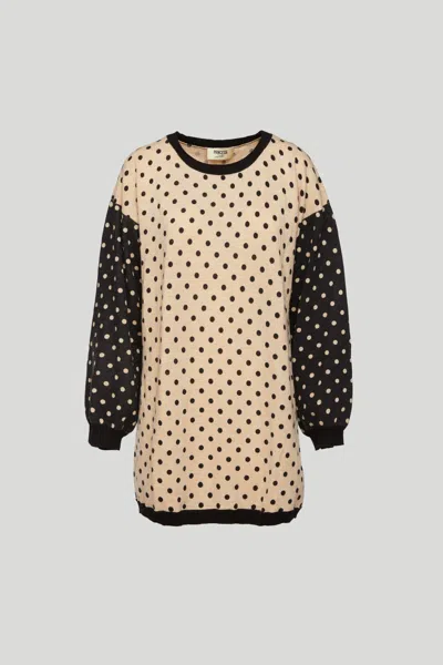 Princesse Lodo Maglione Oversize Beige A Pois Neri