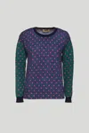 Princesse Lodo Maglione Pois Colorblock In Blu