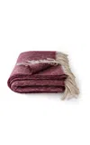 Principal’s Daughter Fringe Alpaca Oversized Throw In Berry
