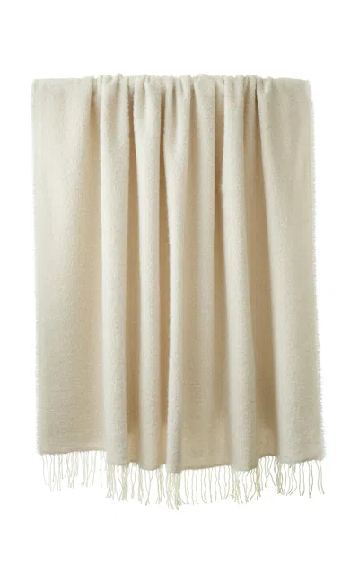 Principal’s Daughter Principal's Daughter - Fringe Bouclé Throw Cloud - Ivory In Neutral