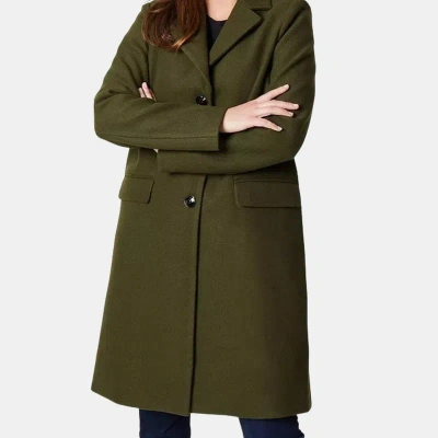 Principles Womens/ladies Long Length Fitted And Flared Coat In Green