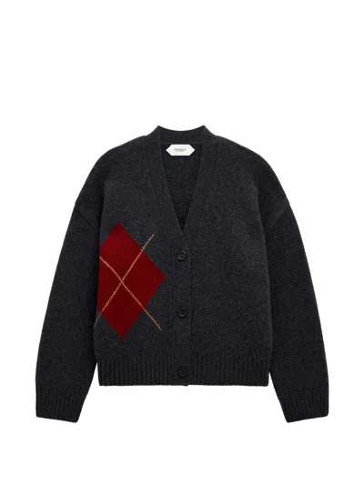 Pringle Of Scotland Argyle Cashmere Cardigan In Gray