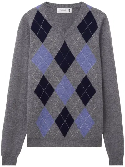 Pringle Of Scotland Argyle Cashmere Jumper In Grey