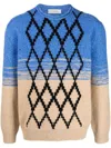 Pringle Of Scotland Argyle-pattern Wool Jumper In Blue