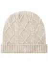 Pringle Of Scotland Cable-knit Cashmere Beanie In Neutrals