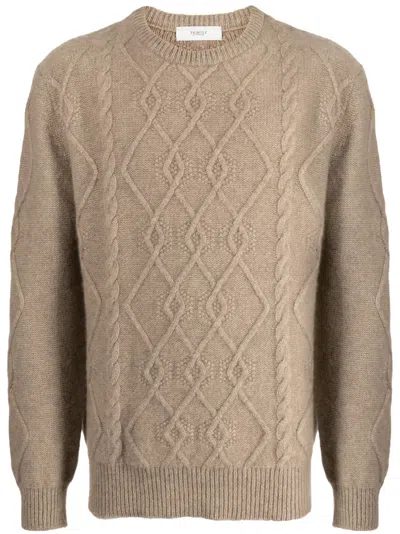Pringle Of Scotland Cable-knit Cashmere Jumper In Dark_natural