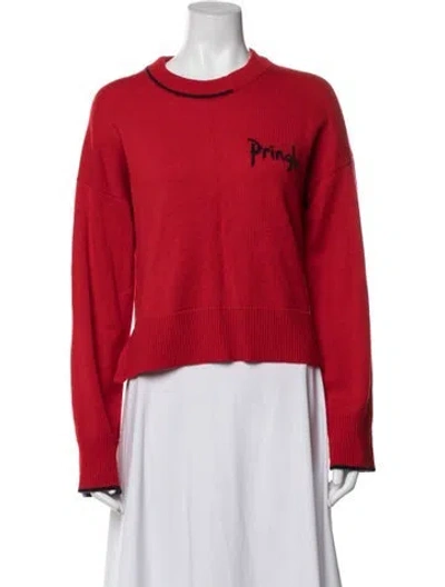 Pre-owned Pringle Of Scotland Cashmere Graphic Print Sweater In Pink