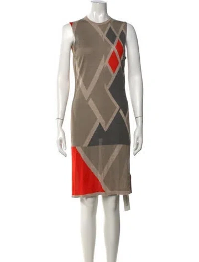 Pre-owned Pringle Of Scotland Cashmere Knee-length Dress In Neutrals