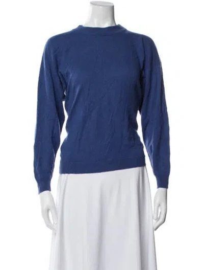 Pre-owned Pringle Of Scotland Cashmere Mock Neck Sweater In Blue