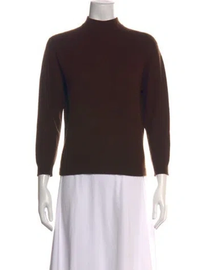 Pre-owned Pringle Of Scotland Cashmere Mock Neck Sweater In Brown