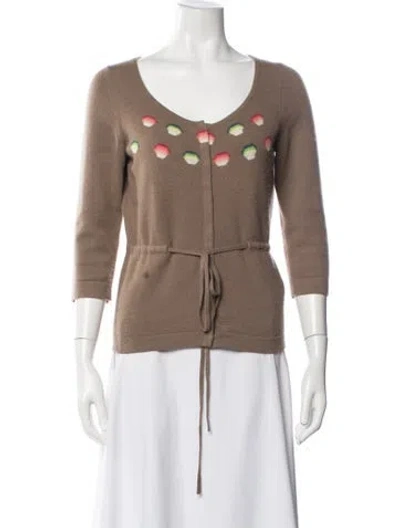 Pre-owned Pringle Of Scotland Cashmere Printed Sweater In Brown