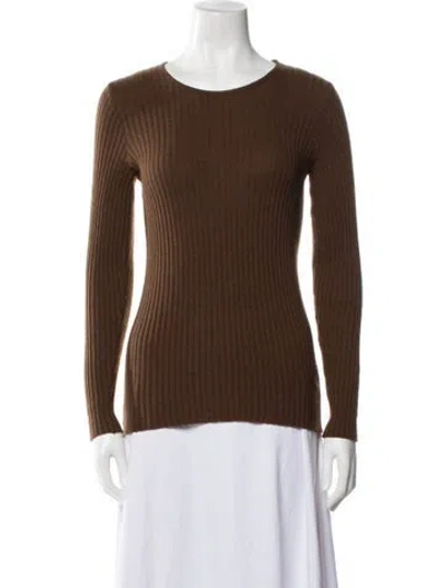 Pre-owned Pringle Of Scotland Cashmere Scoop Neck Sweater In Brown