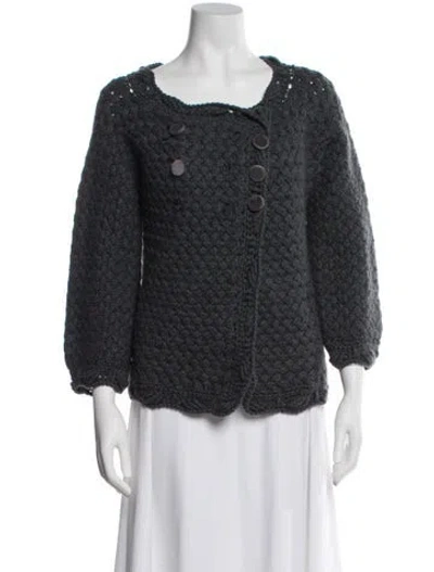 Pre-owned Pringle Of Scotland Cashmere Square Neckline Sweater In Gray
