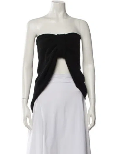 Pre-owned Pringle Of Scotland Cashmere Strapless Sweater In Black