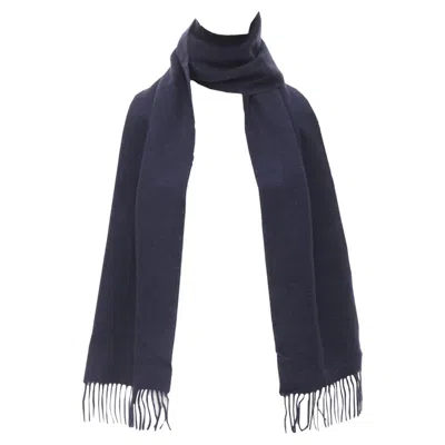 Pringle Of Scotland Cashmere Tassel Scarf In Blue