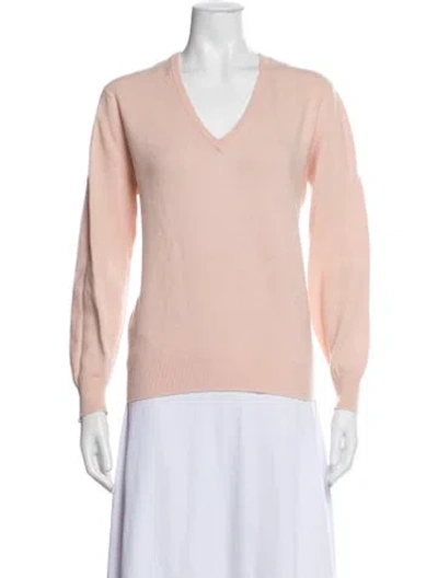 Pre-owned Pringle Of Scotland Cashmere V-neck Sweater In Pink