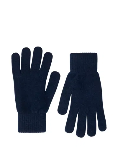 Pringle Of Scotland Classic Cashmere Gloves In Blue