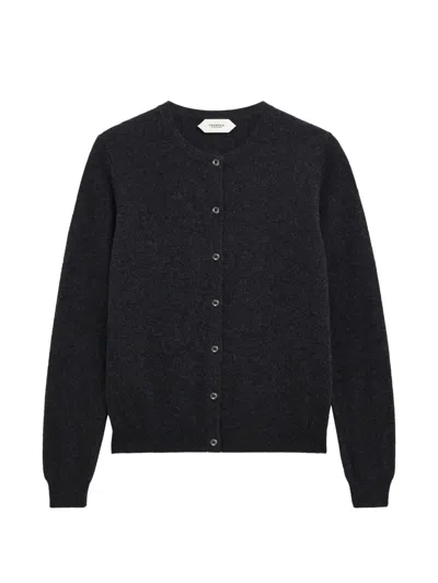 Pringle Of Scotland Crew-neck Cashmere Cardigan In Black